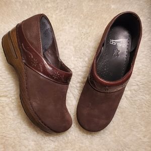 Women's Brown Suede Dansko Clogs